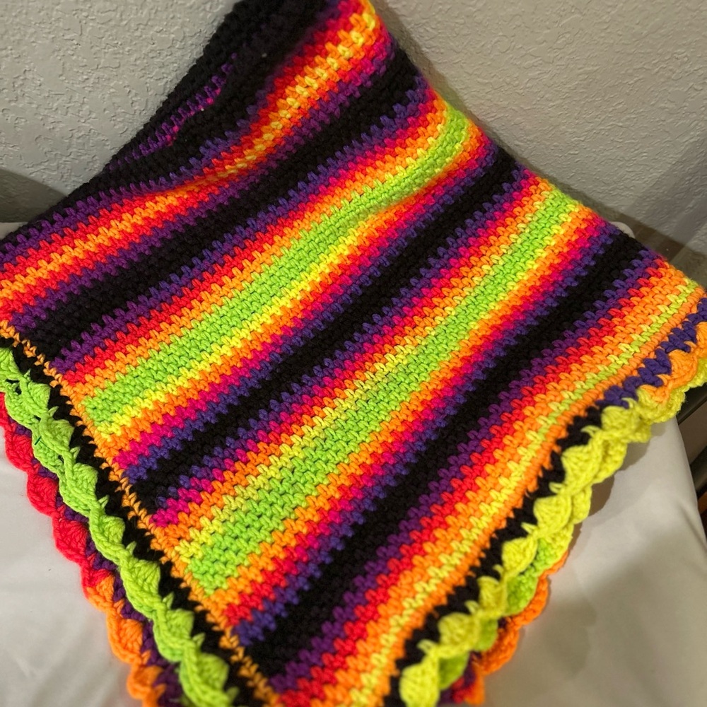 Vibrant Multicolor Crochet Blanket